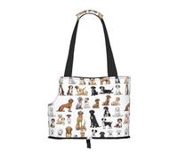 Small Dog Carrier Bag Cute Chihuahua Pug Pattern Printed Compatible Small Cat And Dog Portable Shoulder Bag,Small Pet Puppy Travel Purse