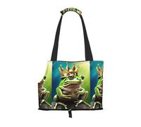 Small Dog Carrier Bag Cute Frog Printed Compatible Small Cat And Dog Portable Shoulder Bag,Small Pet Puppy Travel Purse