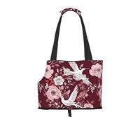 Small Dog Carrier Bag Floral Herbs Botanical Engraving Printed Compatible Small Cat And Dog Portable Shoulder Bag,Small Pet Puppy Travel Purse