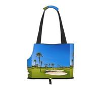 Small Dog Carrier Bag Golf Course By The Sea Printed Compatible Small Cat And Dog Portable Shoulder Bag,Small Pet Puppy Travel Purse