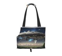 Small Dog Carrier Bag Ufo At Night Printed Compatible Small Cat And Dog Portable Shoulder Bag,Small Pet Puppy Travel Purse