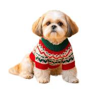 Small dog Christmas acrylic knit sweater jacquard pattern, Teddy Bichon Frise home and outdoor warm clothing(W8,L 10-12jin)