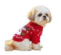 Small dog Christmas acrylic knit sweater jacquard pattern, Teddy Bichon Frise home and outdoor warm clothing(W1,XL 14-18jin)