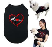 Small Dog Clothes Matching Dog and Owner Shirts Pajamas Heart Paw Puppy Vest Tee Tops Dogs&Mommy Sweatshirt Parent-Pets Clothes Outfits for Small Medium Large Dogs Soft Cat Apparel Costume