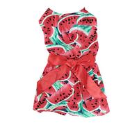 Small Dog Clothes | Summer Fruit Pattern Dress for Shaved Skin Protection/Parties/Photos | Soft Polyester Pet Costume, Easy Use & Care (M)