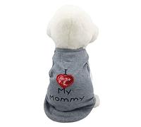 Small Dog Clothes XS Puppy Dogs Shirt I Love My Mom Mommy Dad Daddy Dog T Shirts for Small Dogs