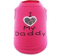 Small Dog Clothes XS Puppy Dogs Shirt I Love My Mom Mommy Dad Daddy Dog T Shirts for Small Dogs