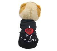 Small Dog Clothes XS Puppy Dogs Shirt I Love My Mom Mommy Dad Daddy Dog T Shirts for Small Dogs