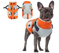 Small Dog Coat, Puppy Coat Winter Jacket with Harness Warm Jacket for Small Dogs Windproof Puppy Fleece Vest Snowsuit Chihuahua CoatJack Russell(Orange, XS)