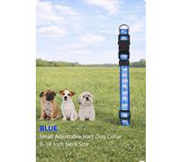 Small Dog Collar - Adjustable 8-14” | Blue Heart Pattern | Job Lot of 100