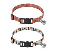 Small Dog Collar Adjustable Female and Male Dog Collar 2 Pack Christmas Candy Cane Mistletoe Pattern Buffalo Plaid Christmas Trees