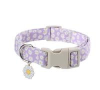 Small Dog Collar Buckle Pet Neck Daisy Decoration with Flower Pendant