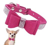 Small Dog Collar Puppy With Rhinestone Bow Knot Crystal Diamond Colorful Bling Girl Puppy Cat Collars Rose S
