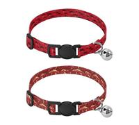 Small Dog Collar Release Buckle Collars for Girl and Boy Dogs 2 Pack Ocean Thunder Red Ocean Thunder Red Gold