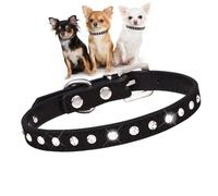small dog collars for female dogs,Bling Diamond Pretty Crystal Sparkly Rhinestone Glitter Jewel Puppy Collar for XXS Xs Small Medium Pet Girl Cat Female Kitten,Black M
