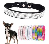 Small Dog Collars For Female Dogs Girls Cute Bling Rhinestone Puppy Collars Pretty Fancy Crystal Diamond Sparkling Glitter Cat Collars For Kitten XXS XS Small Medium Breed Pets, Black M