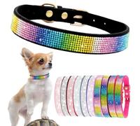 Small Dog Collars For Female Dogs Girls Cute Bling Rhinestone Puppy Collars Pretty Fancy Crystal Diamond Sparkling Glitter Cat Collars For Kitten XXS XS Small Medium Breed Pets, Colorful Black M