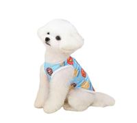 Small Dog Cooling Shirt Lightweight Breathable Quick Dry Sun Protection Outfit Summer Pet Clothes with D-Ring for Kitten Puppy Size S Khaki(Blue,M)