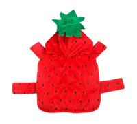 Small Dog Costume, Strawberry Pet Outfit, Cat Strawberry Costume, Hooded Pet Costume, 41x24x2cm/16.14x9.45x0.79 inches, Puppy for New Year Celebrations Gold Birthday Parties, Red