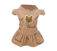 Small Dog Dresses Girls, Dog Costume Smock, Dog Costume Made of Polyester with Cartoon Bear Pattern, Everyday Clothing for Dogs, Comfortable, Fashionable, Soft Pet Clothes for Small Dogs, Puppies