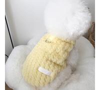 Small Dog Fleece Vest-Style Sweater, Puppy Winter Warm Dog Coat, With Leash Ring, Suitable for Small Dogs, Cats, Etc(Yellow,Small)