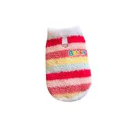 Small dog four-legged suit, rainbow striped turtleneck thermal underwear, autumn and winter base layer, cute pet fashion clothing(Red Vest,5XL)