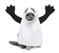 Small Dog Ghost Costume Pet Halloween Cosplay Clothing