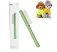 Small Dog Grooming Brush,Puppy Hair Brush for Shedding Tangles Pet Hair Removal Comb Stainless Steel Teeth Flea Comb - Perfect for Shih Tzus,Yorkies,Maltipoos,Maltese,Small Breeds (Wide teeth)
