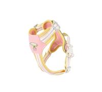 Small Dog Harness, Breathable Mesh No-Fur Resistant Vest, Lightweight Escape-Proof Puppy Harness with Handle & Reflective Strips for Small Dogs, Adjustable (Creamy Pink, XL)