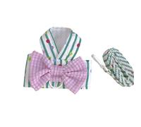 Small Dog Harness Leash Set,Cute Pet Princess Vest with Bow Knot,Breathable Mesh Pet Harness Apparel for Cat Puppy Small Medium Dog_S(Green)