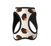 Small Dog Harness with Leash, Cartoon Brown Hedgehog Dog Harness