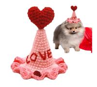 Small Dog Hats - Valentine's Day Love Heart Adjustable Headwear, Valentine's Day Red Love Heart Animal Hat - For Cats and Dogs Small Medium Breeds Birthday Holiday Fancy Dress