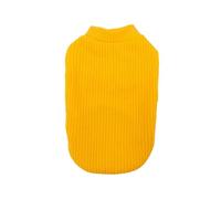 Small dog high-neck knitted thermal underwear, stretchy pet clothes, stylish, beautiful and easy to clean(Yellow,L)