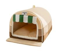 Small Dog House, Warm Cosy Dog Bed Cave Indoor With Removable Cushion, Soft Cotton Lock Temperature, Easy Disassembly, Doormat Designs, Easy To Clean,Suitable For Home Pet Shop Cat And Puppy Lounge
