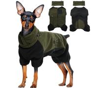 Small Dog Jumper, Winter Clothes for Small Dogs Thermal Doggy Jumper Heated Coat French Bulldog Full Body Fleece Keeping Puppy Warm(Army green, XS)