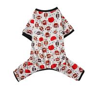 Small Dog Jumpers Halloween Pet Clothes Cartoon Print Small Medium To Large Pumpkin Hoodie Dog Four Legged Clothes (White, XXL)