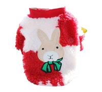 Small Dog New Year Clothes Cute Year Of The Rabbit Puppy Costume Decoration for Teddy Dog Pomeranian Poodle Festive Party Outfit Polyester (Red Rabbit)