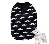 Small Dog Outfits,Mustache Pattern Dog Fleece Coat - Two-Legged Fleece Jacket Pet Costumes, Warm Dog Clothing for Autumn Winter