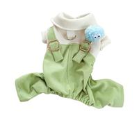 Small Dog Overalls | 4 - Leg Warm Puppy Jumpsuit with Buckle Leash | Soft Polyester Clothing for Schnauzer/Pomeranian/Teddy | Unrestricted Movement Spring & Autumn Apparel (XS)