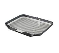 Small Dog Pad Holder, Potty Trainer Puppy Pee Pad with Center Post and Removable Mesh, Indoor Dog Potty for Potty Training Lazy Days(Grey)