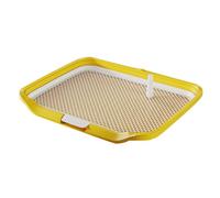 Small Dog Pad Holder, Potty Trainer Puppy Pee Pad with Center Post and Removable Mesh, Indoor Dog Potty for Potty Training Lazy Days(Yellow)