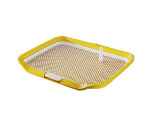 Small Dog Pad Holder, Potty Trainer Puppy Pee Pad with Center Post and Removable Mesh, Indoor Dog Potty for Potty Training Lazy Days(Yellow)
