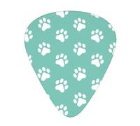 Small Dog Paw Prints On Blue,12 Pcs Guitar Pick,3 Different Thickness Plectrums for Acoustic Guitar Bass Ukulele (0.46mm 0.96mm 0.71mm)