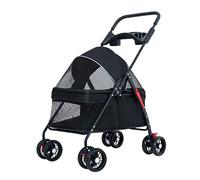 Small Dog Pet Stroller for Cats Dogs Dog Prams for Small Dogs Lightweight Dog Strollers for Small Dogs Folding Pet Stroller 4-Wheel Travel (Pink) (Nero)