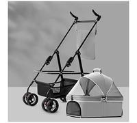 Small Dog Pram Pet Stroller for Cats/Dogs, Separable Dog Strollers for Small Medium Dogs Within 20kg, Pet Gear Dog Prams Pushchairs with Adjustable Awning, Zipperless Entry(Grey a)