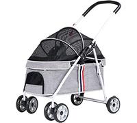 Small Dog Pram Stroller Premium Pet Strollers Pet Stroller for Cats/Dogs Dog Strollers for Small Dogs Within 20kg Dog Prams Pushchairs (Light Gray) (Light Gray)