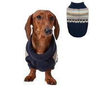 Small Dog Pullover Sweater Cold Weather Cable Knit Turtleneck Thick Warm Pet Sweater for Small Breeds Soft Cozy Winter Cat Dog Apparel Navy Small