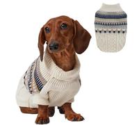 Small Dog Pullover Sweater Cold Weather Cable Knit Turtleneck Thick Warm Pet Sweater for Small Breeds Soft Cozy Winter Cat Dog Apparel Beige X-Large