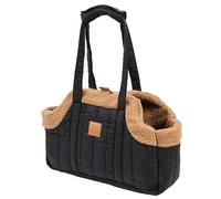 Small Dog Purse Fleece Warm Pet Tote Bag, Portable Large Capacity Cat Bag, With Secure Harness Clip For Puppy Travel Handbag For Shopping Hiking Walking (Pink)