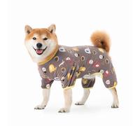 Small Dog Recovery Suit,Dog 4-Legged Onesie Pajamas Cute Anti-Lick Anti-Hair Pet Jumpsuit Dogs After Surgery Wound Protective Long Sleeve Clothing_3XL(Brown)